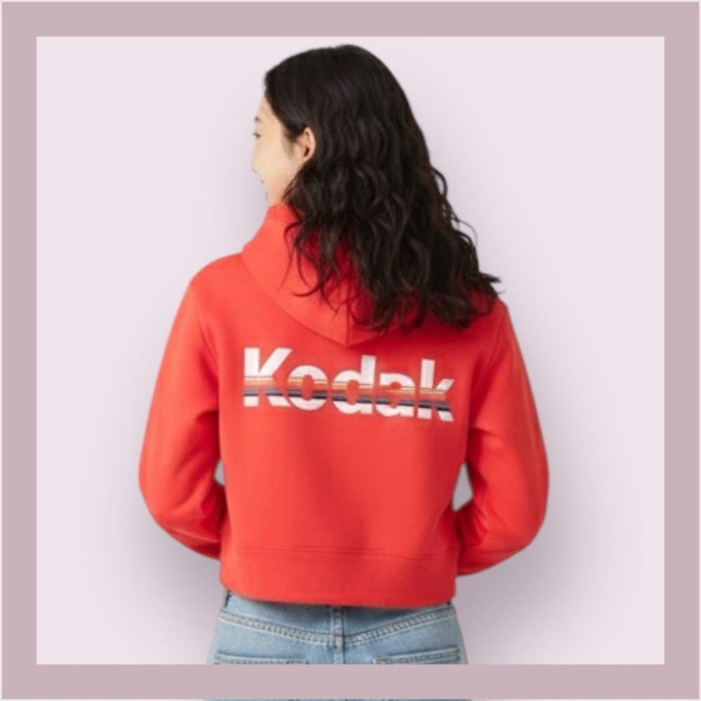 Kodak Apparel Rainbow Logo Crop Hoodie